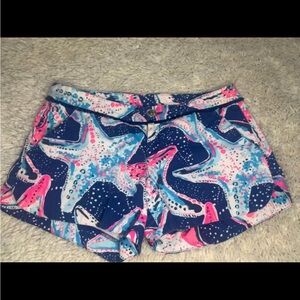 Lilly Pulitzer Blue and Pink Patterned Women's Shorts